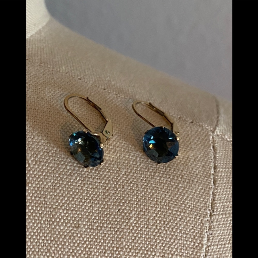 Alex&Ani Retired Intuition Blue Gold Drop Earrings - Picture 7 of 9